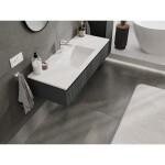 MEXEN/S - Rivel koupelnová skříňka 120 cm s umyvadlem Otis, 1 šuplík, reliéf , grafit mat/bílá mat - 91A20-12023-1-BF66-W18M0 91A20-12023-1-BF66-W18M01