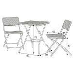 Zahradní set 1+2, plast, šedá, AZS-L2161 GREY