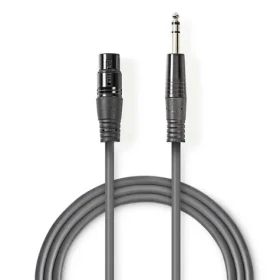 Nedis Vyvážený Audio kabel XLR 3kolíková (F) - jack 6.35 mm (M) 1.50 m tmavě šedá (COTH15110GY15)