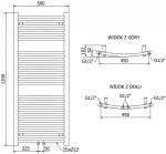 MEXEN/S - Ares radiátor + topná tyč 1200 x 500 mm, 500 W, černá W102-1200-500-6500-70