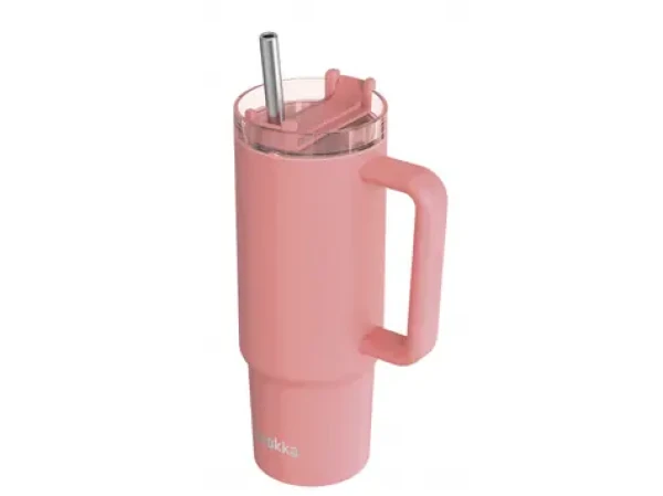 Quokka Nerezový termohrnek s brčkem Vibe Coral 880 ml (40381QO)