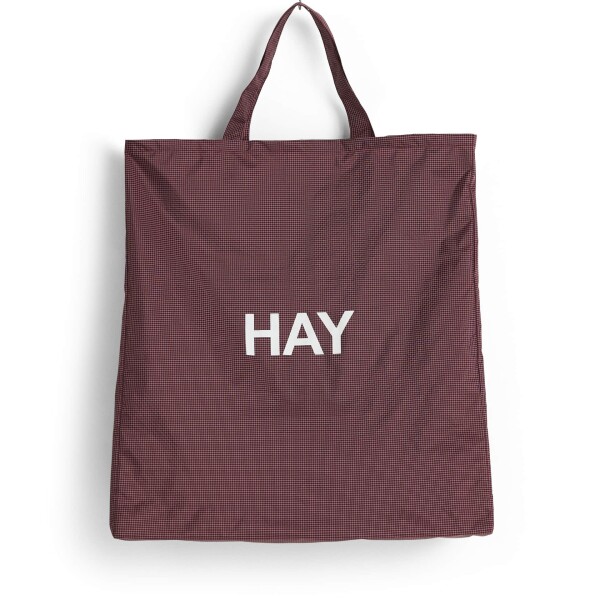 HAY Taška Grid Bag XL Burgundy, červená barva, textil