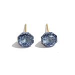 Náušnice s denim blue zirkony Claudine - chirurgická ocel, Modrá