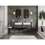 MEXEN/S - Rivel koupelnová skříňka pod umyvadlo 140 cm s deskou, 1 šuplík, reliéf , grafit mat 91A20-14023-1-BFC66