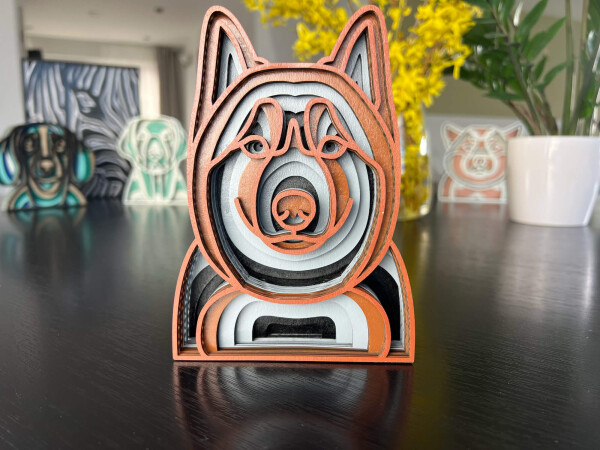 Mandala Husky dekorace na stůl Barva: Hnědá, Rozměr (cm): 17 x 12,1, Druh: Kartonová