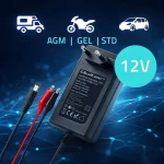 Nabíječka olověných AGM/GEL akumulátorů 12V / 2A / 24W / konektor 5,5x2,1 mm / kabel 1,8 m (52661)