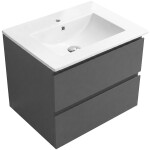 CERANO - Koupelnová skříňka Carole - antracitová + keramické umyvadlo Todo - bílá lesklá - 61x50x46,5 CER-087746