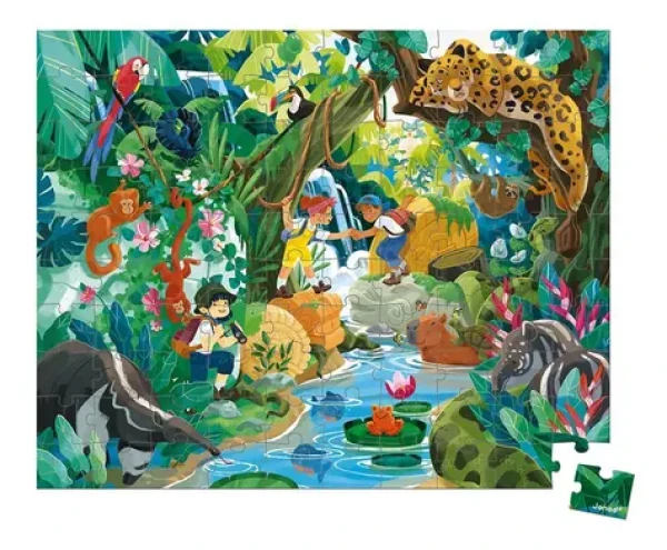 JANOD Puzzle v kufříku Dobrodružství v džungli