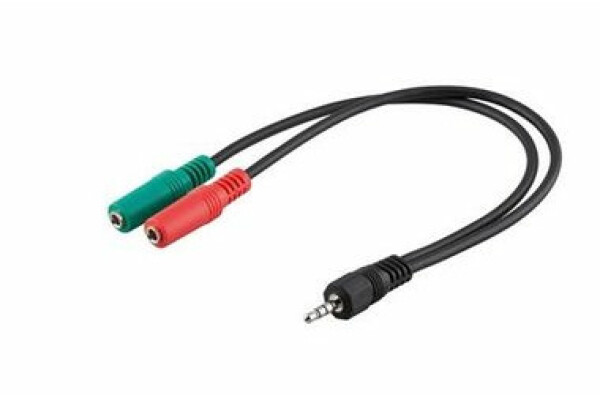 PremiumCord Adaptér 4pin 3.5mm - 2x Stereo 3.5mm / M/2xF (8592220011680)