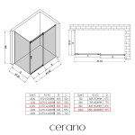 CERANO - Sprchový kout Santoro - pravá - 6 mm - chrom, mléčné sklo - 120x100 - posuvný CER-665824