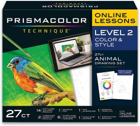Prismacolor, ?2154318, Prismacolor Technique, level 2, Animal Drawing Set, 27 ks