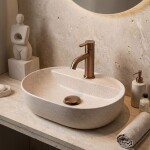 REA - Umyvadlo na desku Aura 42 Sandy REA-U3226