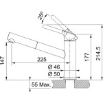 FRANKE - Orbit Dřezová baterie FC 3055.424 s výsuvnou koncovkou, chrom/kašmír 115.0623.147