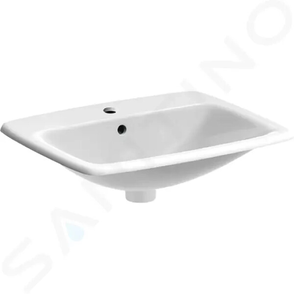 GEBERIT - Selnova Square Umyvadlo 550x450 mm, s 1 otvorem pro baterii, s přepadem, bílá 500.306.01.1