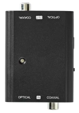 Nedis Digitální audio převodník RCA-Toslink černý / Audio převodník / 2cestný / RCA + Toslink / USB napájení (ACON2507BK)
