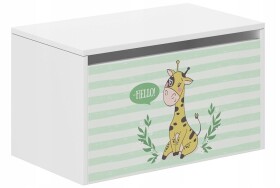 GLOBIS Dětský úložný box se žirafou 40x40x69 cm Bíla