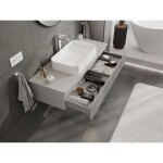MEXEN/S - Rivel koupelnová skříňka pod umyvadlo 120 cm s deskou, 1 šuplík, reliéf , šedá mat 91A20-12023-1-BFC62