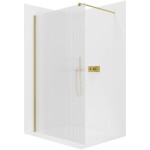 CERANO Sprchová zástěna Walk-in Onyx Round L/P - 8 mm - kulatá vzpěra - zlatá, rýhované sklo - 120x200 cm