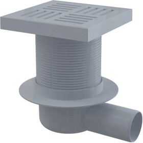 Alcadrain 1 - Alcadrain Podlahová vpust 150×150/50 mm boční, mřížka šedá, vodní zápachová uzávěra APV5211 APV5211