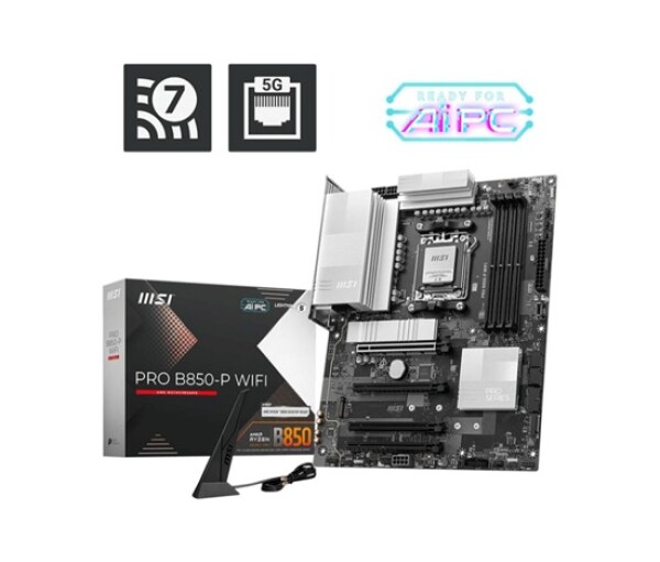 MSI MB Sc AM5 PRO B850-P WIFI, AMD B850, 4xDDR5, 1xHDMI, WiFi, ATX EDF_2648627