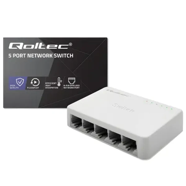 Qoltec 52247 / Switch / 5x RJ45 / 1000 Mbps (52247)
