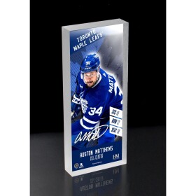 Obraz Toronto Maple Leafs NHL Auston Matthews Player Ticket 3D Block Art