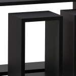 Polička nástěnná, sada 3 ks, MDF, barva černá matná, baleno v ochranné fólii