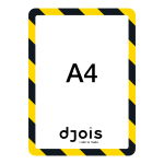 Djois bezpečnostní samolepicí rámeček - Magneto, A4, žluto-černý, 2 ks