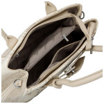 Luxusní dámská koženková kabelka do ruky Monica, tmavě béžová