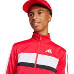 Dětská tepláková souprava adidas Seasonal Essentials Tiberio 3-Stripes Tricot červená/černá JI6214 128 cm