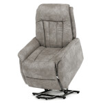 Polohovací křeslo, elektrické zabudované ovládání, šedá, látka vintage, TV-Q8575 GREY3