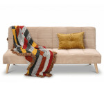 Trojmístná rozkládací pohovka, krémová, látka, ASB-C3030 CRM6