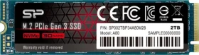 Silicon Power M.2 2280 A80 2TB / Interní SSD / PCIe Gen 3x4 / čtení:3400MBs / zápis:3000MBs (SP002TBP34A80M28)