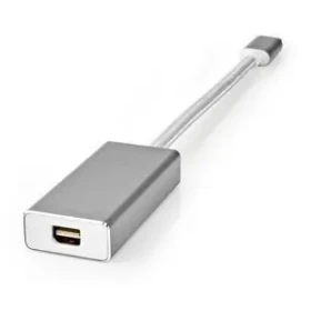 Nedis USB-C - Mini DisplayPort adaptér stříbrná / Adaptér / USB 3.2 Gen 1 / 4K 60Hz / opletený nylon / 0,2 m (CCTB64550AL02)