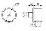 IDEAL STANDARD - Idealrain Nástěnné kolínko, stříbrná BC808SI