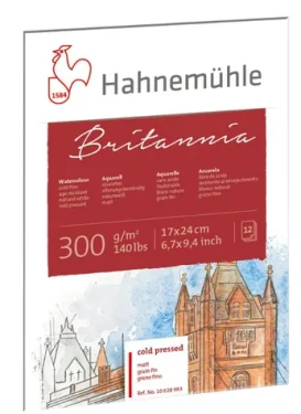 Hahnemühle Skicák Britannia Watercolour Cold Pressed Matt 17x24cm/12 listů/300 g (10628983)