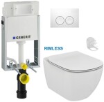 GEBERIT KOMBIFIXBasic vč. bílého tlačítka DELTA 21 + WC Ideal Standard Tesi se sedátkem RIMLESS 110.100.00.1 21BI TE2