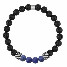 Pánský náramek Marco - 8 mm lávový kámen a lapis lazuli, Modrá 25 cm