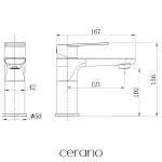 CERANO - Umyvadlová baterie Nicoleta - nízká - chrom CER-8050BD80353