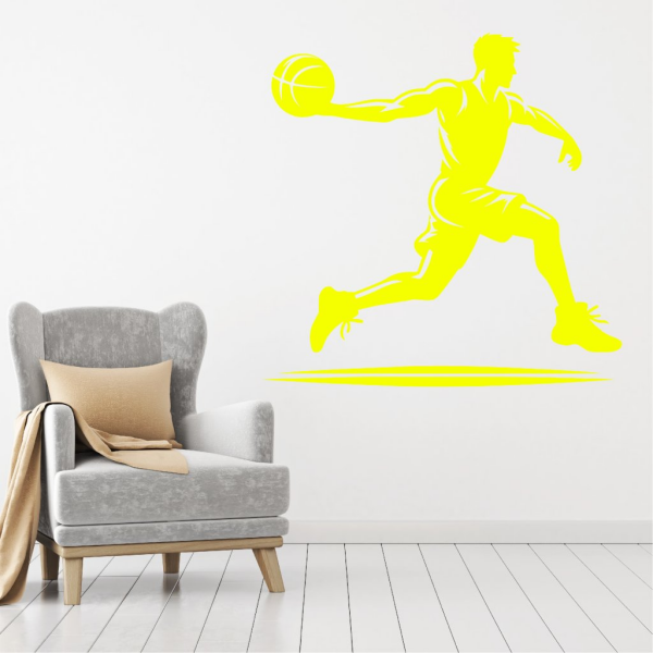 Samolepka Basketbal Barva: žlutá, Velikost: 40 x 39 cm