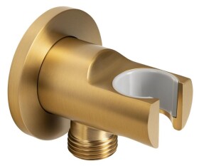 SAPHO - Držák sprchy kulatý, pevný, s vyústěním, zlato mat 1205-09GB