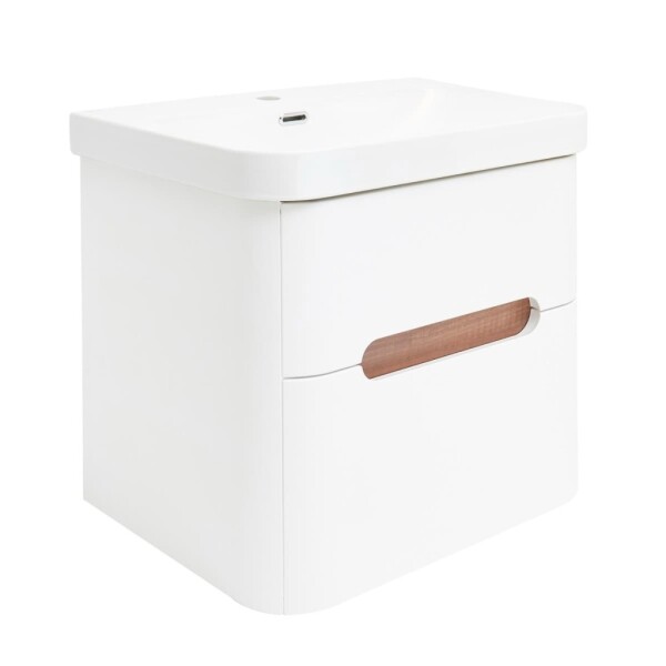 Koupelnová skříňka s umyvadlem SAT Fusion 57,5x53x45 cm bílá matná mat SATFUSION260WU SATFUSION260WU