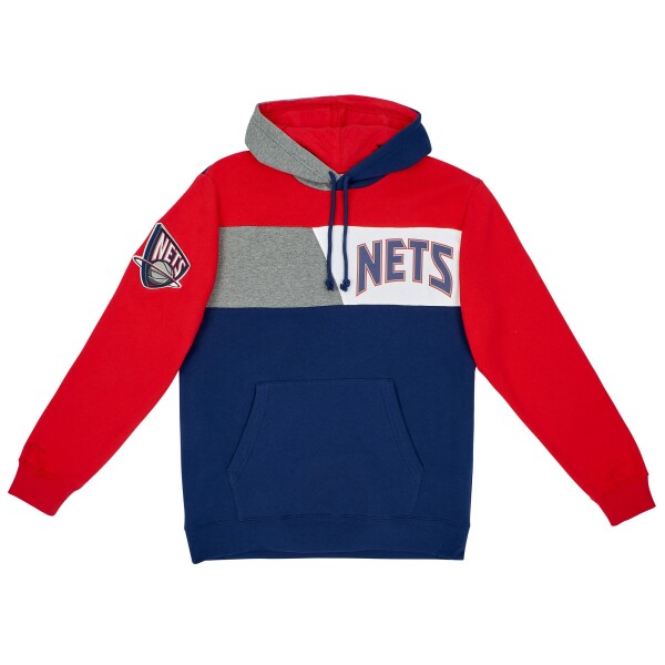 Mitchell & Ness Pánská mikina New Jersey Nets NBA Color Blocked Fleece Hoodie Velikost: S