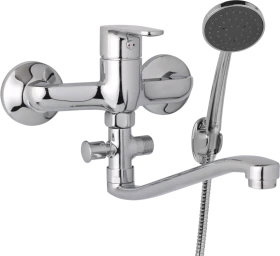 JB Sanitary Nástěnná umyvadlová a sprchová baterie TIRA, rozteč 150 mm s příslušenstvím, S ramínko 250 mm D10 36 21