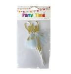 Dortisimo Zápich do dortu Baletky 2 zlaté s modrou sukní (2 ks)