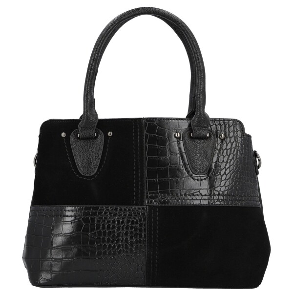 Módní dámská koženková kabelka do ruky Rosen, černá