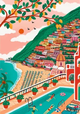 Trefl - Puzzle - Premium Plus The Art of Colour: Positano, Itálie