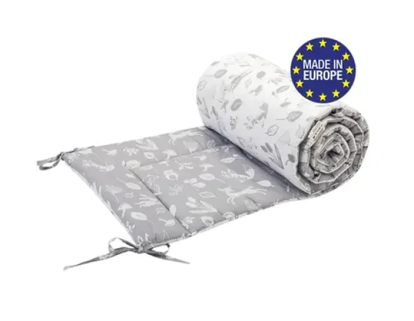 Bomimi MANTINEL do postýlky 180 cm, LESNÍ ZVÍŘÁTKA, ŠEDÁ (BO2211GRY010)