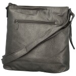 Stylová dámská koženková crossbody kabelka Orniva, stříbrná