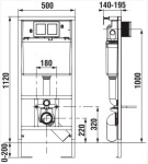 JIKA předstěnový instalační systém bez tlačítka + WC CERSANIT CITY NEW CLEANON + WC SEDÁTKO SLIM H895652 X CI2
